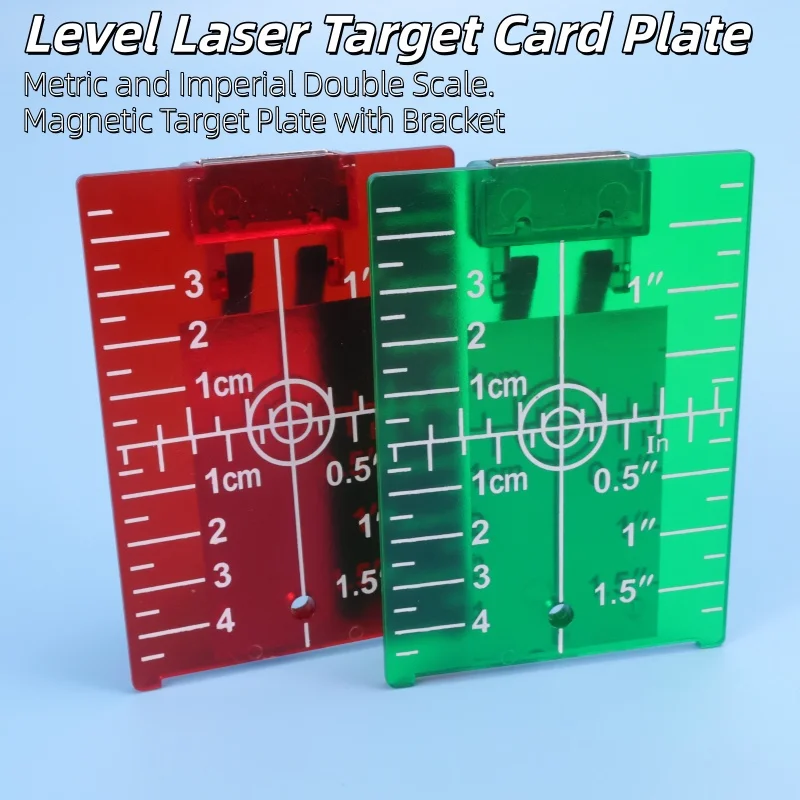 Laser Level Target Board Red/Green Line Beam Distance Plate Inch/cm Leveling Board Hanging On Wall & Floor