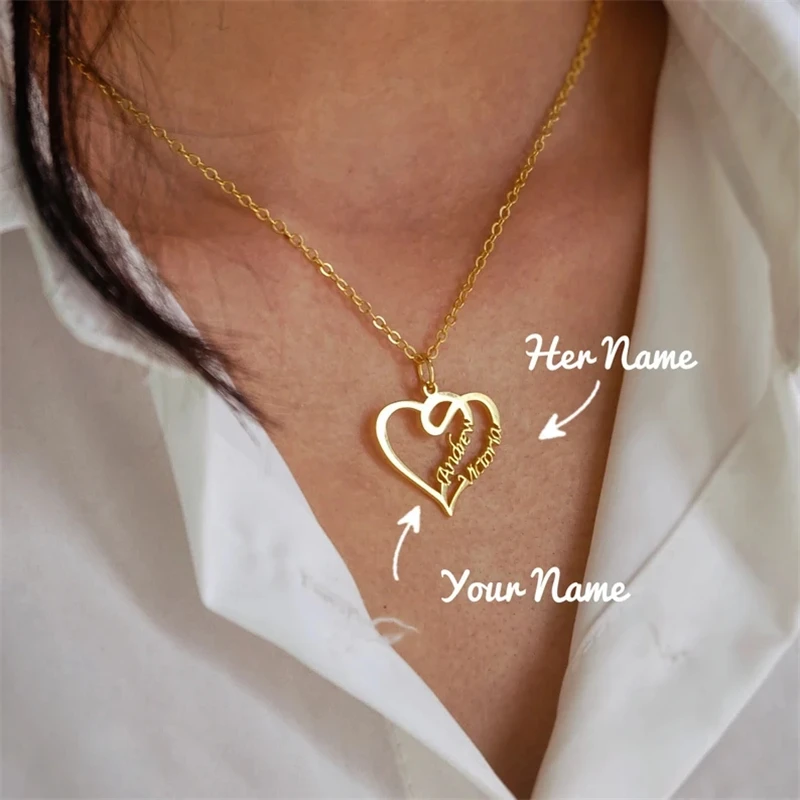 

Custom Name Necklace For Women Personalized Stainless Steel Jewelry Letter Pendant Chain Necklace Valentines Day Gift