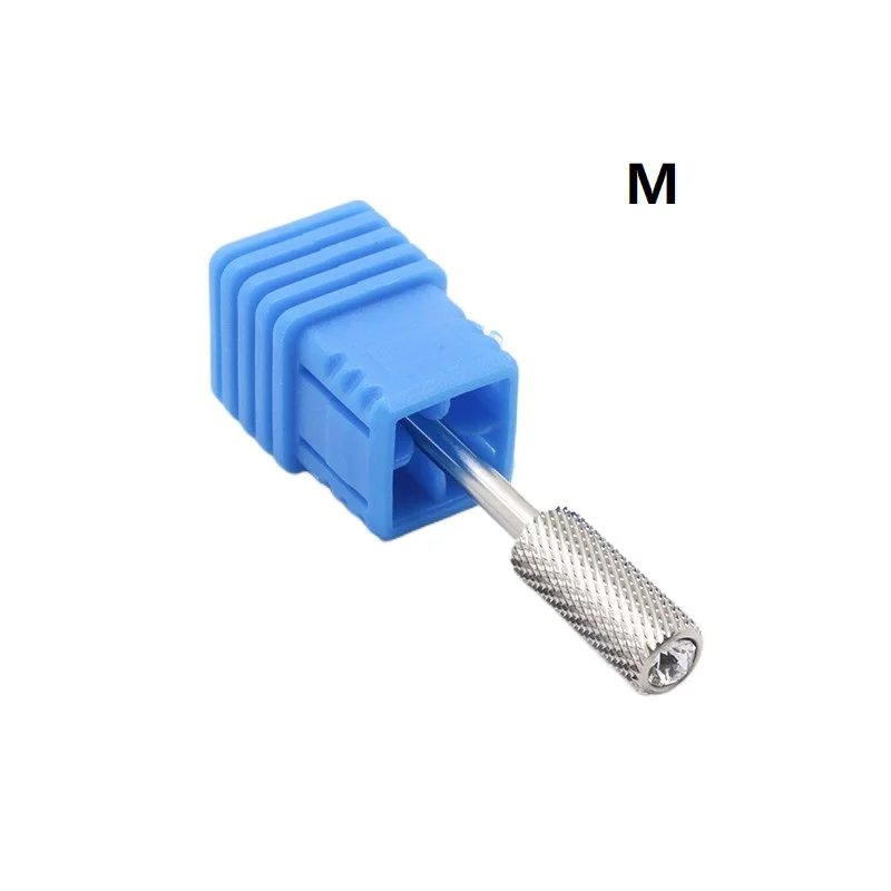 5mm Silver Diamond-Cut Small Round-Top Barrel Tungsten Carbide Nail Drill Bit for Rotary Manicure Pedicure Grinding