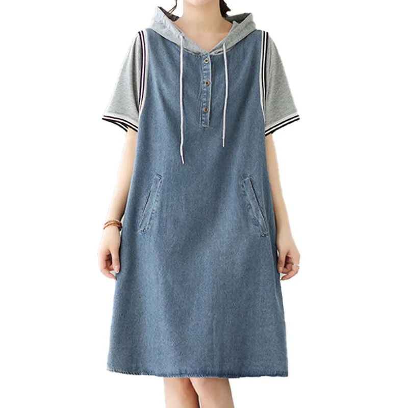Amax luluE 2025 letnie długie ubrania moda damska luźna elegancka Denim Mini sukienki damskie luksusowe Vintage Casual Classic Vestidos — zdjęcie 2