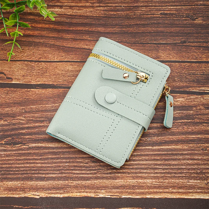 Western Hasp Patchwork PU Leather Women Wallet Multi Card Slots Short Purse for Ladies