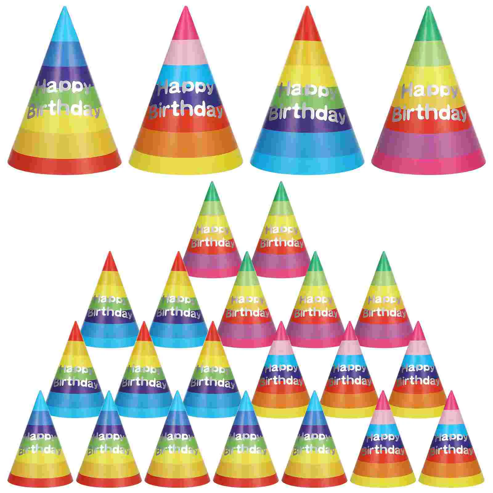 

20Pcs Birthday Cone Party Hats Birthday Party Hats Paper Hats Party Cone Hats (Mixed Color) Birthday Cone Hats