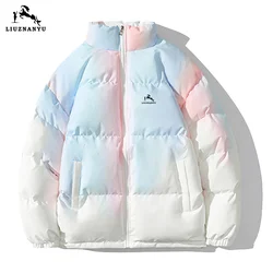 LIUZNANYU Winter Fashion Brand Tie Dye Gradient Coat Hong Kong Style Street Loose Couple Casual Versatile Fashion Jacket