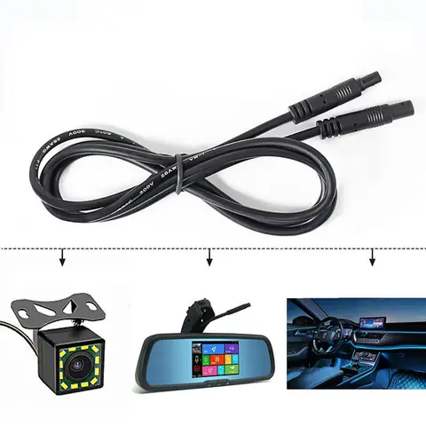 50cm 1m 2m 8pin core Male to Female Cord Car Rear View vehicle DVR Camera Reverse connector extend Cable cord HD Monitor Wire 8 best sales wire rear camera 8 pin - №7