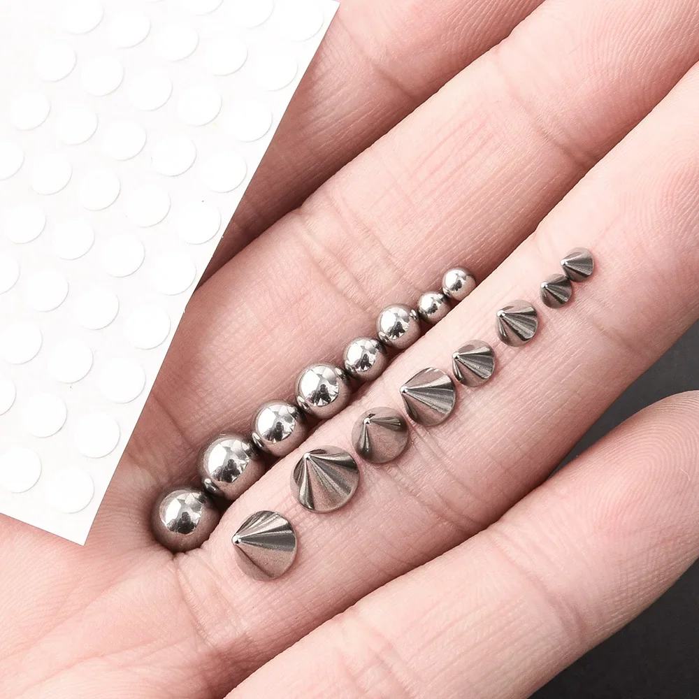 Fake Lip Nose Rings Nails Non Piercing Simple Eyebrow Earring Stud Sets Cone Ball Dermal Anchor Top Stickers Ring Body Jewelry