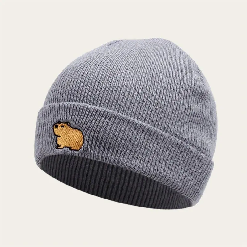 Woodchuck Embroidered Knitted Hat For Both Men And Women For Autumn And Winter Outdoor Travel