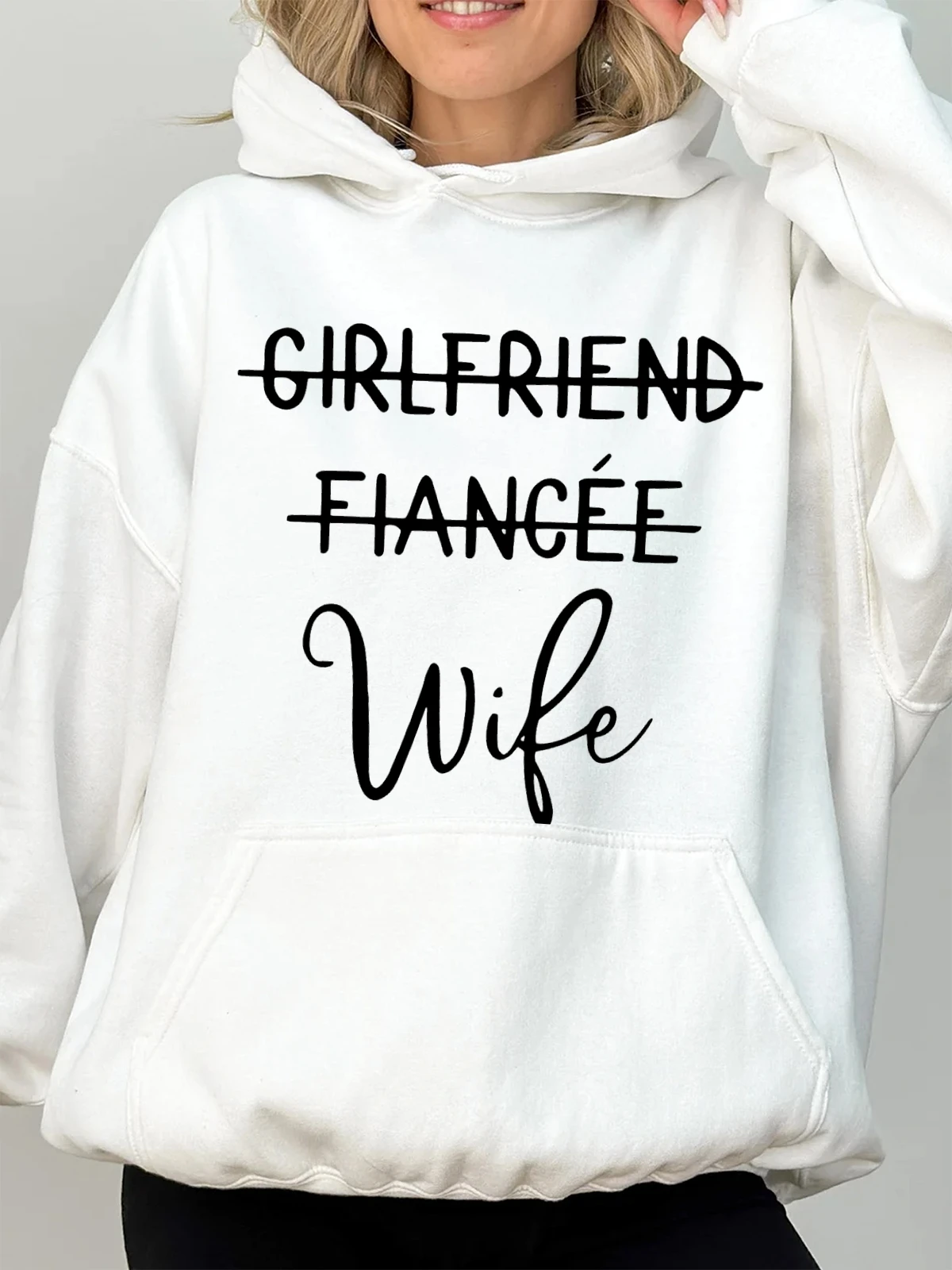 

Fashion Letter Print Hooded Drawstring Sweatshirt Long Hoodie Long Sleeve Pullover Women's Tops Harajuku Casual Tops Warm Cloth