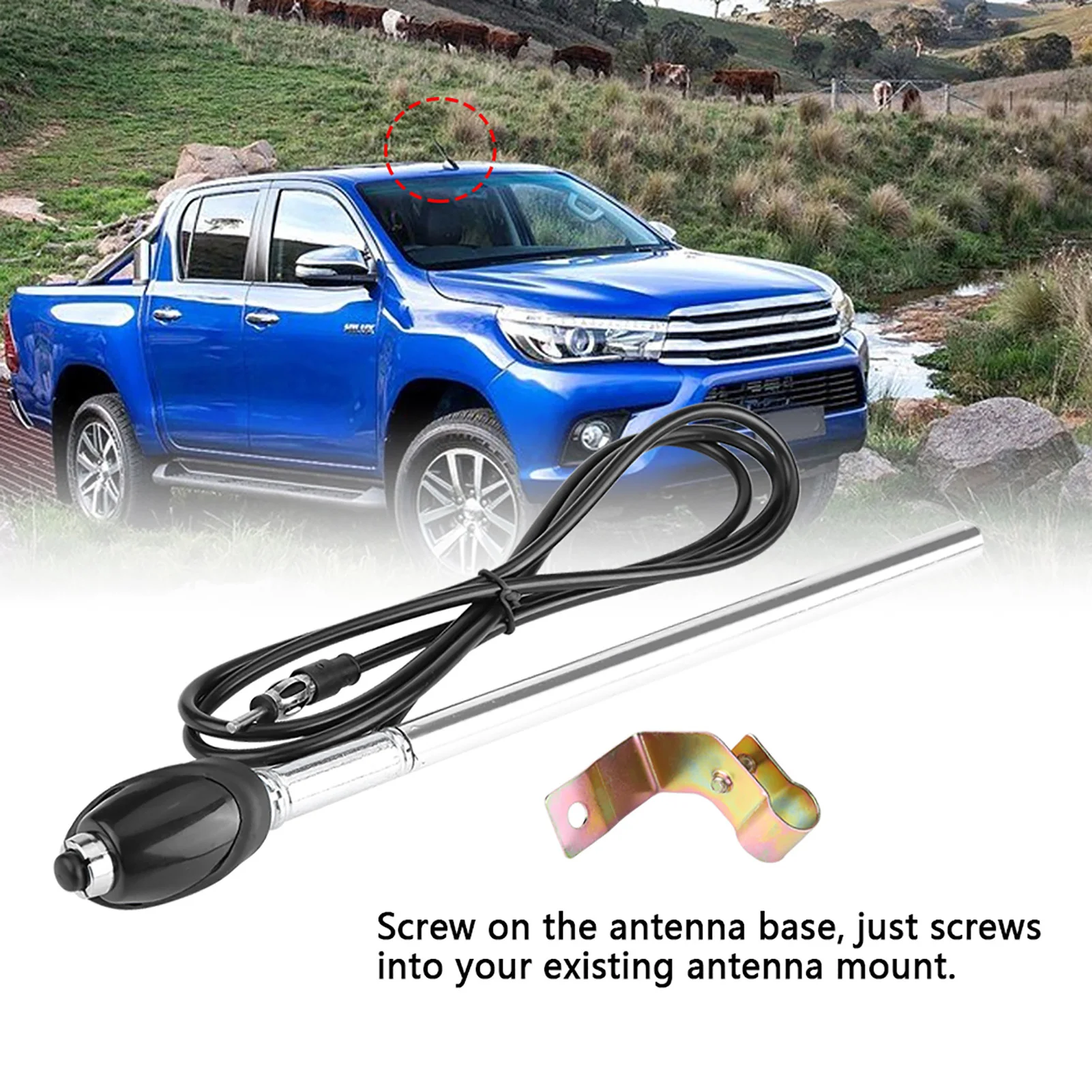 Car Aerial Replacement Radio Antenna Guard Mount For Hilux 1989‑1997