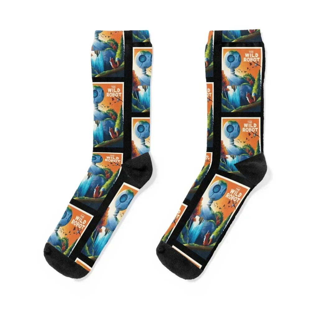 

The Wild Robot Vintage Poster Socks Stockings Men's crazy Socks Ladies Men's