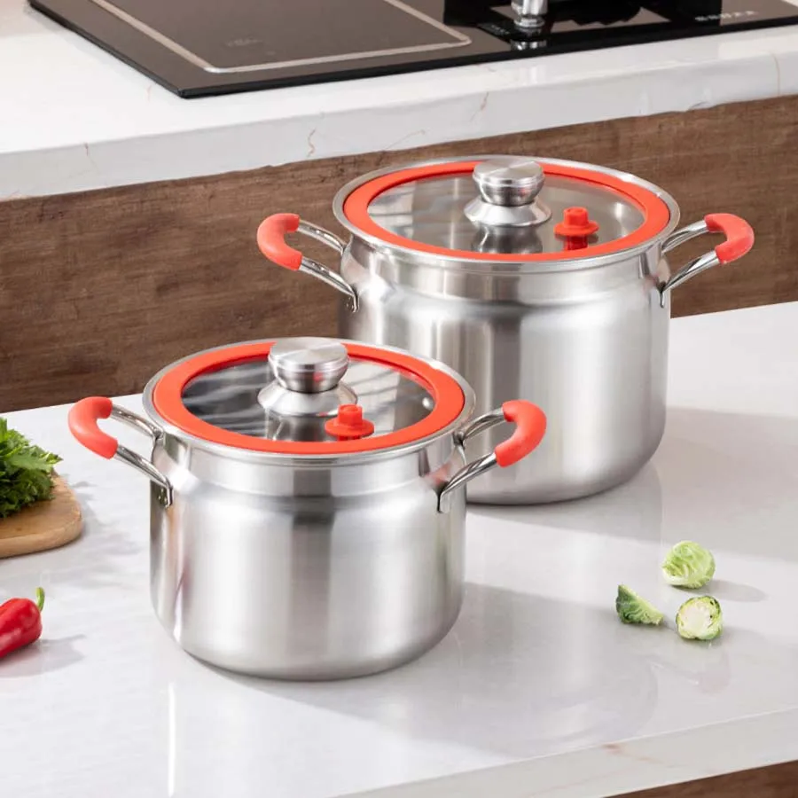 

Stainless Steel Thickened Micro Pressure Multifunctional Household Soup Pot Induction Cooker Gas Universal Large