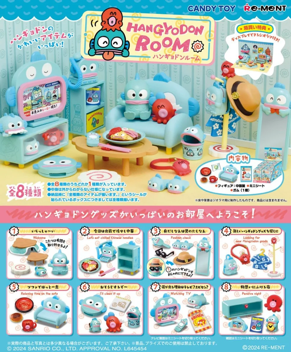 

Genuine Sanrio Hangyodun Room Miniature Scene Food Play Ugly Fish Trend Toy Desktop Ornaments Figure Children'S Birthday Present