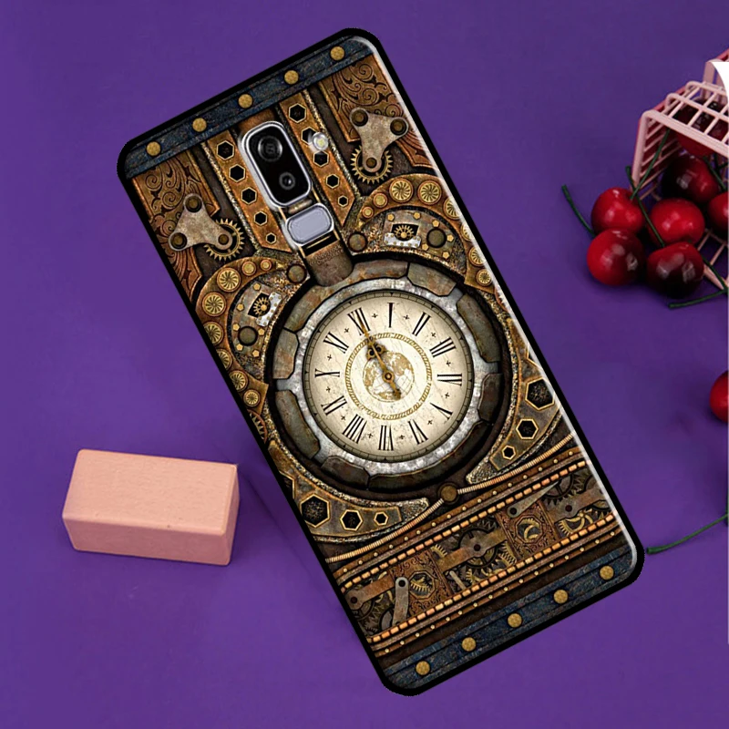 Steampunk Gears Vintage Time Machine Case For Samsung Galaxy J4 J6 Plus A6 A7 A8 A9 J8 2018 J3 J5 J7 J1 A3 A5 2016 2017 Coque