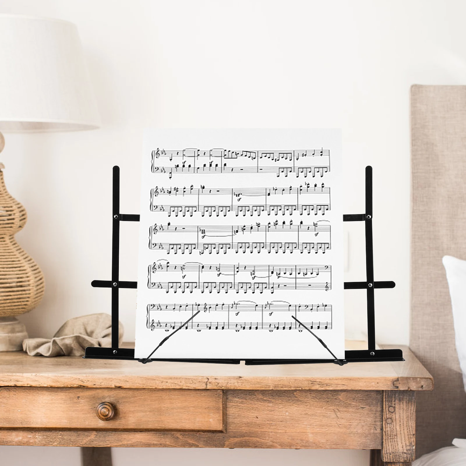 

Sheet Music Stand Folding Holder Book Desk Tablet Portable with Bag Guitar Document for