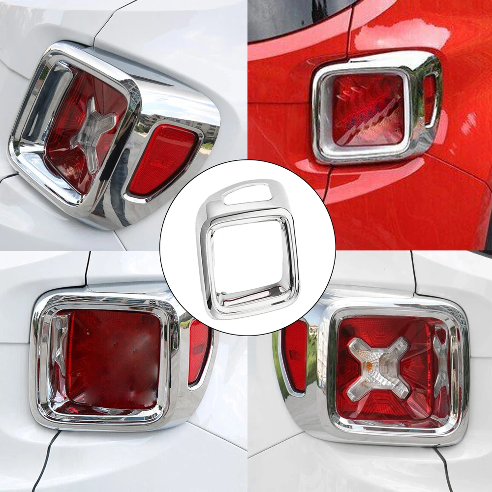 ABS Rear Lamp Cover Trim Taillight Chrome Cover Guard Tail Light Decorative Sticker Fit for Jeep Renegade 2016-2018