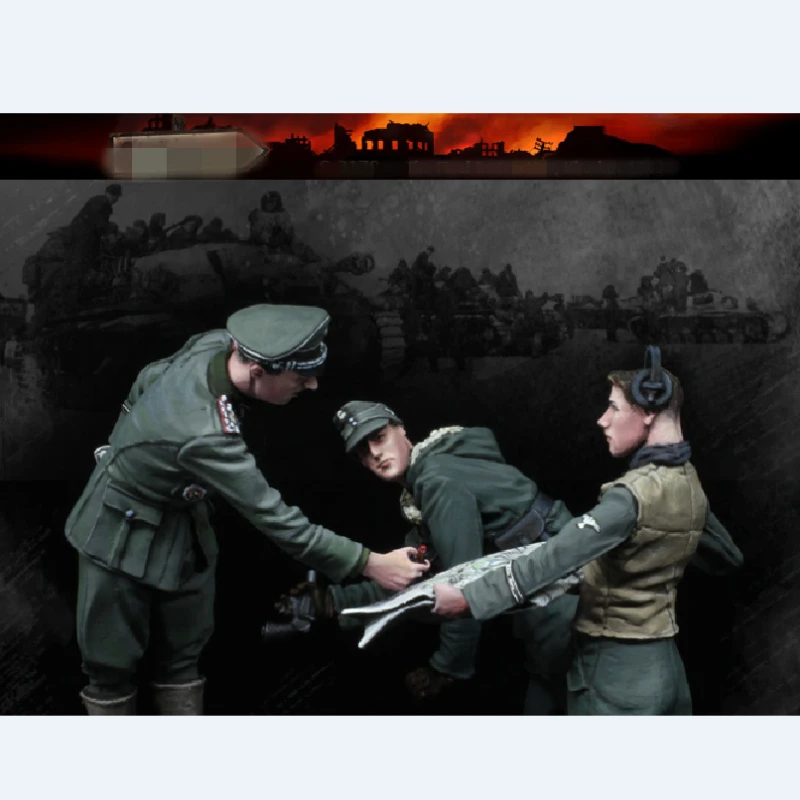 1/35 Resin Figure Model Kits Diorama Armored Tank Crew 3 Figures Unassambled Unpainted GK Kits