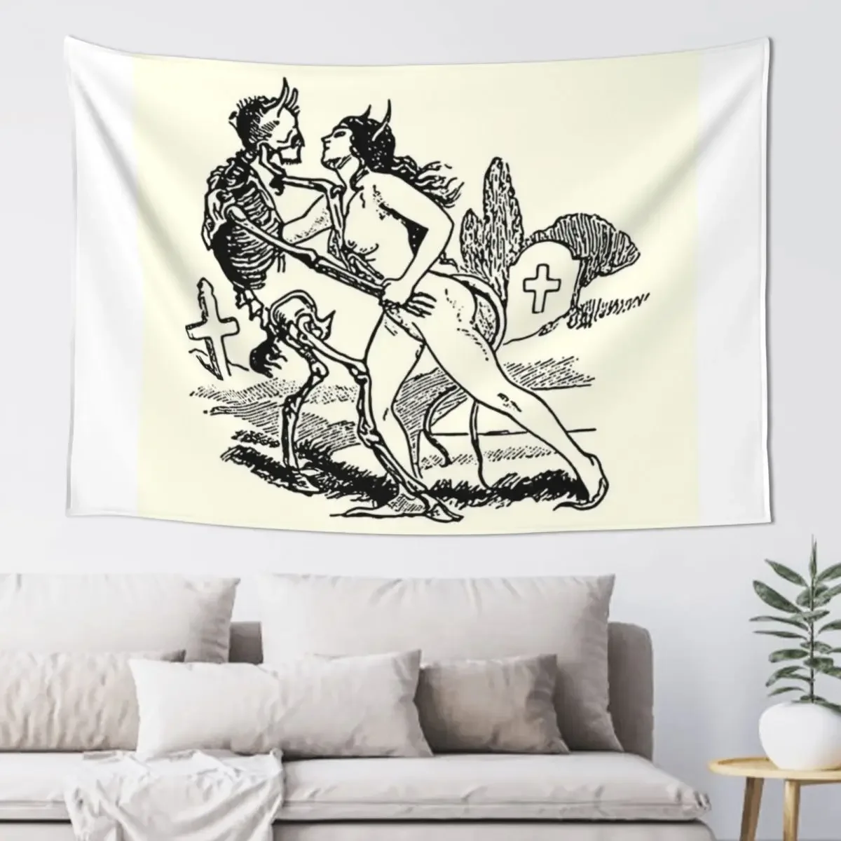 

Demons seduction - black print Tapestry Carpet On The Wall Wall Hanging Room Design Tapestry