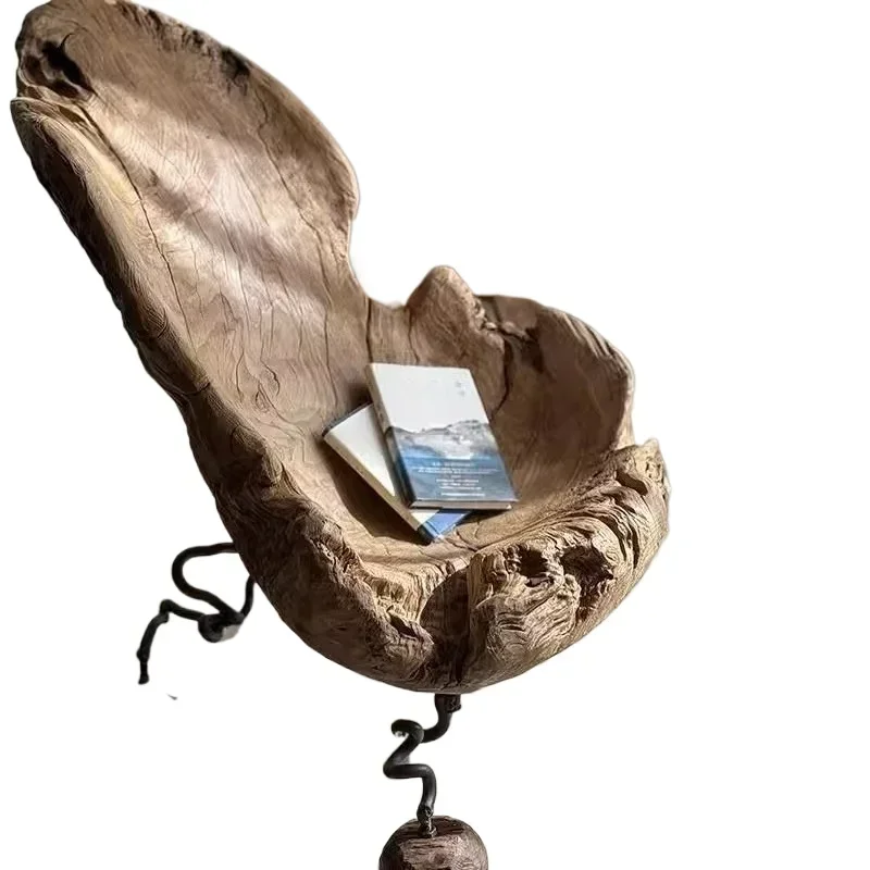 

Solid wood chair Surprise wind log backrest stool B & B soft chair