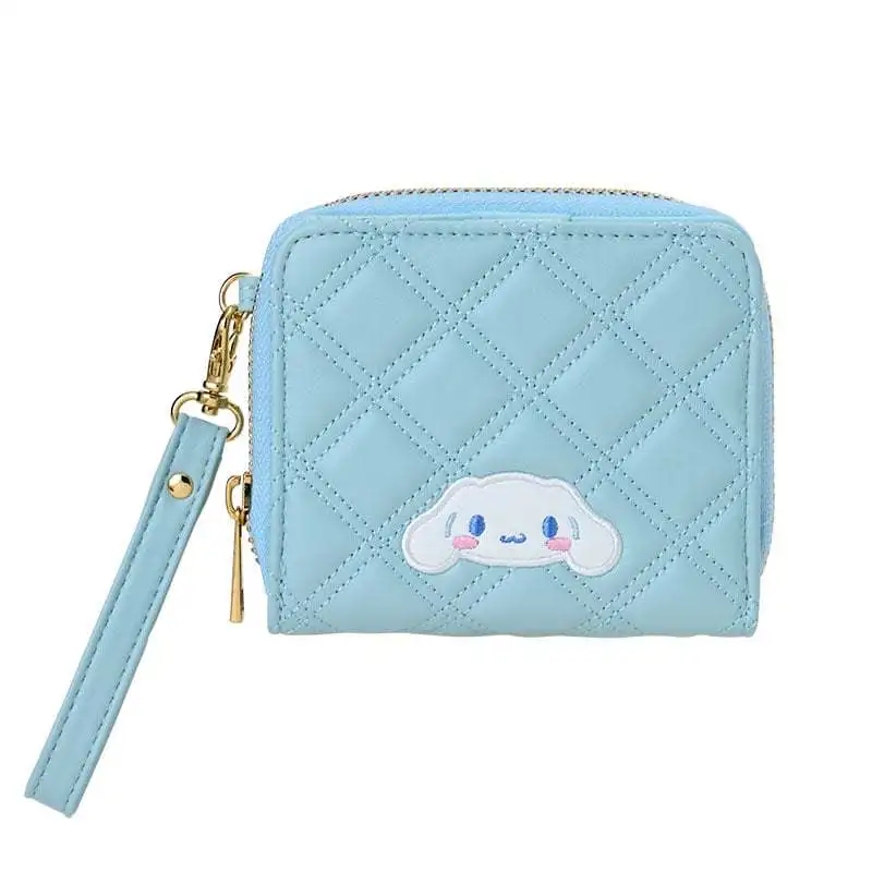 Sanrio Damen-Geldbörse, PU-Leder, Kuromi Melody Hello Kitty, Kawaii-Schlüsselmappe, Mädchen-Geschenk, niedliche modische Münzbeutel