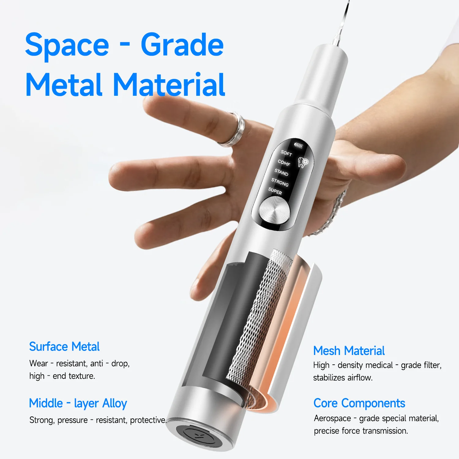 CURVY MOON T11 Electric Ultrasonic Scaler Tooth Cleaner Tooth Stains Remover Teeth Whitening Cleaning Washing Oral Care Tools view 4