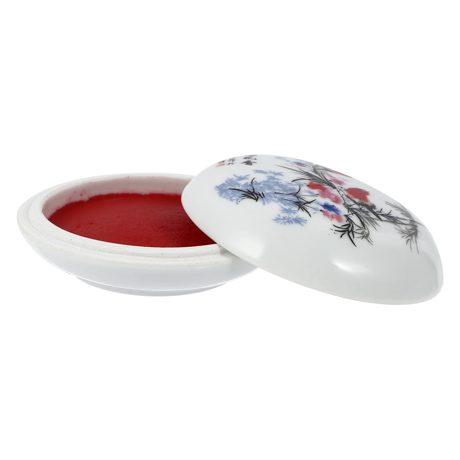 Ink Pad Red Inkpad for Seal Use Calligraphy Supply Traditional Chinese Painting Premium Ceramics