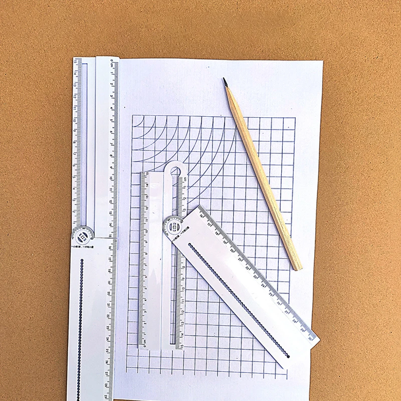 Règle Pliante Rectangulaire Transparente, Rapporteur pour Étudiant, Outil de Dessin de Mathématiques, Fournitures Scolaires et de Bureau