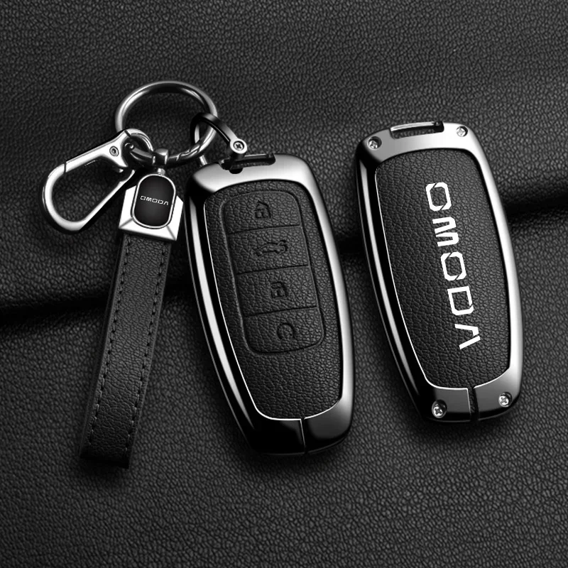 For Chery Omoda C5 5 fx 7 8 pro plus 2022 2023 Car Zinc Alloy Key Case Cover Shell Holder Full Protector Keychain Accessories
