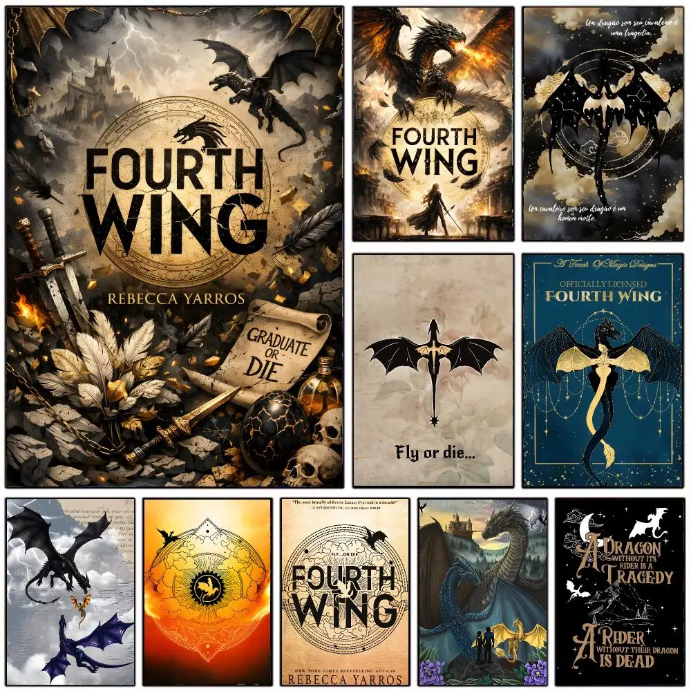 Fantasy Novel F-fourth Wing Poster Modern Home Decoration Interior Design & Contemporary Wall Art Collection