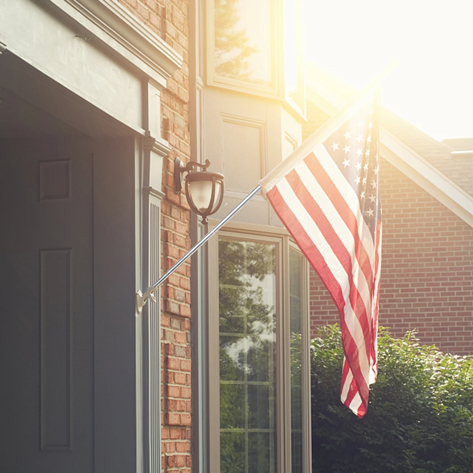 

1Set Stainless Steel Flag Pole Kit Detachable Outdoor Flagpole for Porch Yard Rustproof Commercial Flag Holder