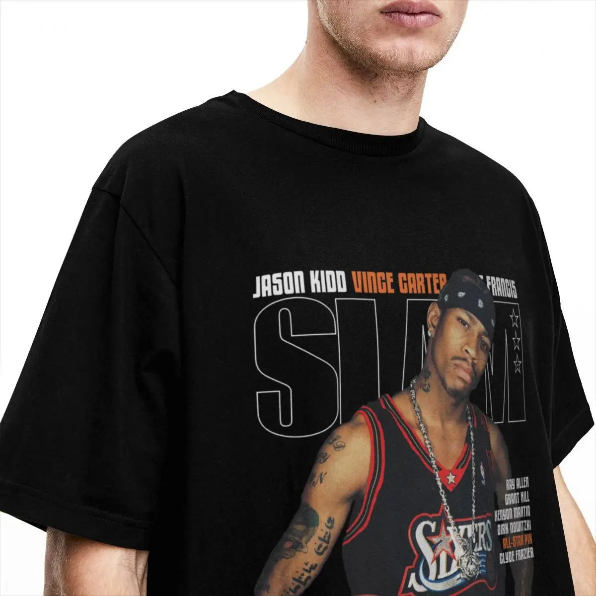 Streetwear T-Shirt Allen Iverson Cotton T-Shirts Magazine Trendy Cool Tee Shirt for Adult Summer Awesome Print Short Sleeve Tops