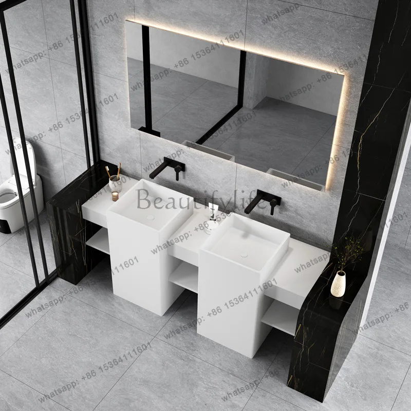 Customized artificial stone countertop column basin combination hotel homestay home
