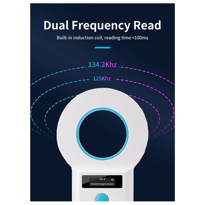 

134.2Khz Dog Cat Reader For Animal Ear Tag Glass Chip RFID Handheld Microchip Reader Scanner For Pet Animals Durable B