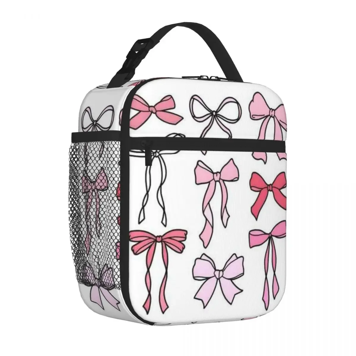 Bestselling Ribbon Aesthetic Design Tee Three Compartment Meal Prep Bag Family Outing Canvas Lunch Bag