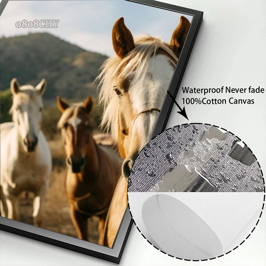 الحصان جدار الفن الملصقات الحصان تشغيل قماش الفن طباعة اللوحة جميلة الخيول صور للديكور غرفة المعيشة المنزلي الحديث