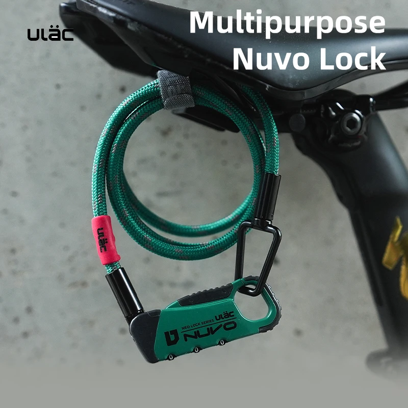 ULAC Fahrradschloss Nuvo Lock mit Dreistelliger Zahlencode-Kombination, Multifunktionales Diebstahlsicherungs-Kabelschloss aus UHMWPE-Geflechtmaterial