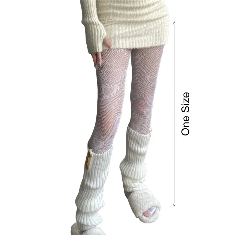 รักดอกไม้ตาข่าย Kawaii ญี่ปุ่น Lolita สาว Ins ถุงน่องน่ารักสีขาว Pantyhose หญิงสำหรับฤดูใบไม้ผลิฤดูร้อนโปร่งใสบาง