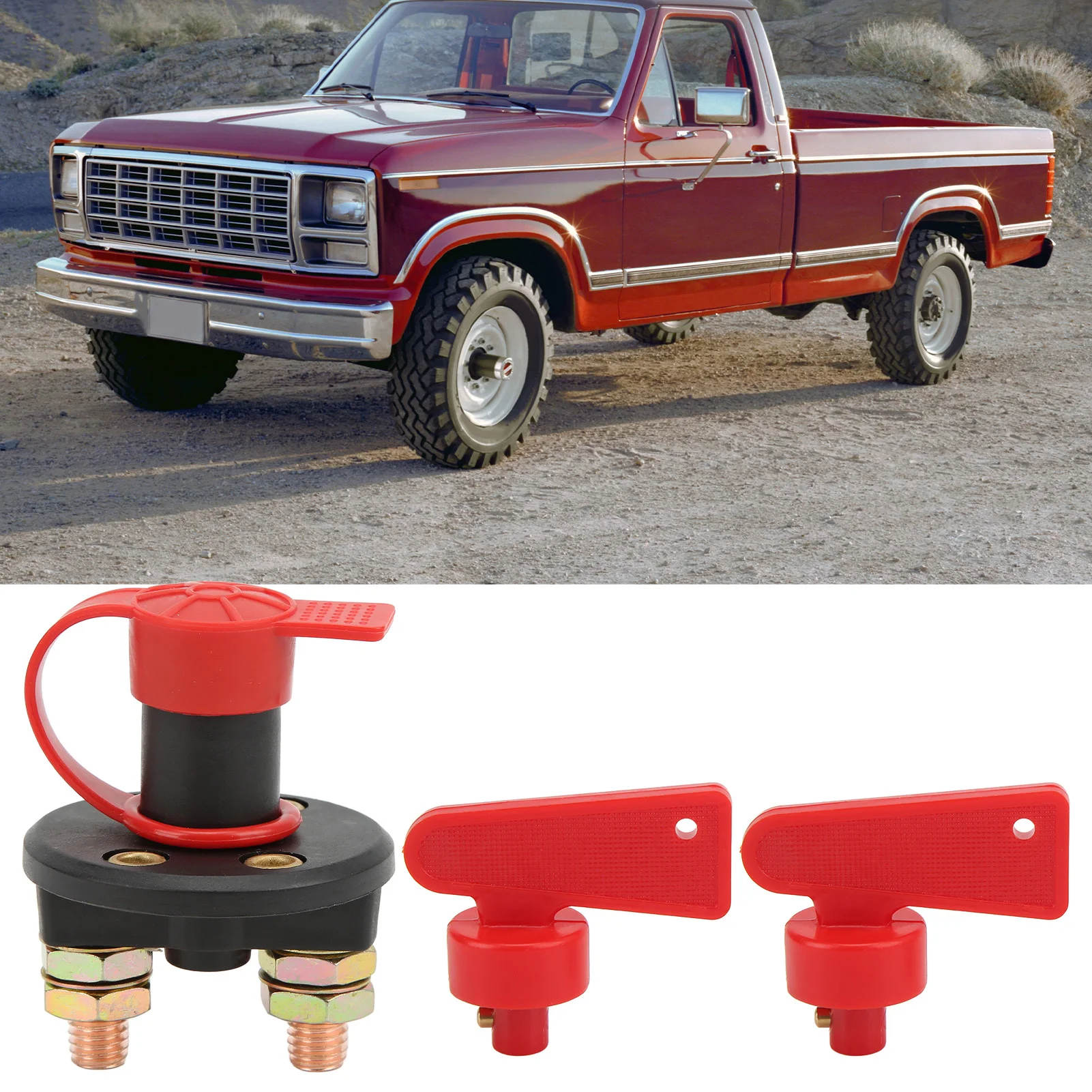 12V-24V Battery Disconnect Cut Off Power Kill Isolator Set Kit Switch with Brass Terminals for Car Vehicle Boat RV Isolator Kit