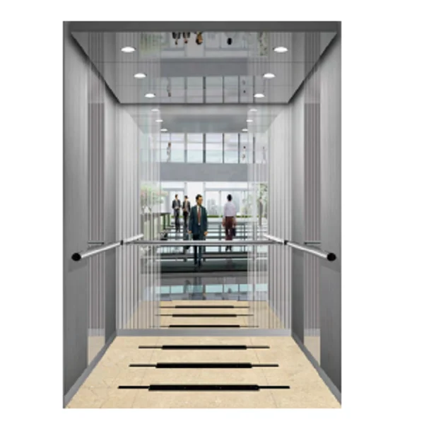 280kg Hydraulic Home Lift 2 Stops 0.3m/s Glass Door Wood Cabin for Small Duplex House Private Villa Residence