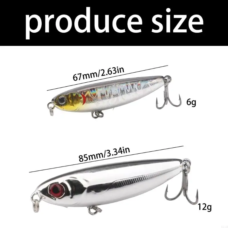 طُعم صيد السمك بوبر مع خطاف ثلاثي المياه المالحة يمشي الكلب مع طعوم صناعية #6