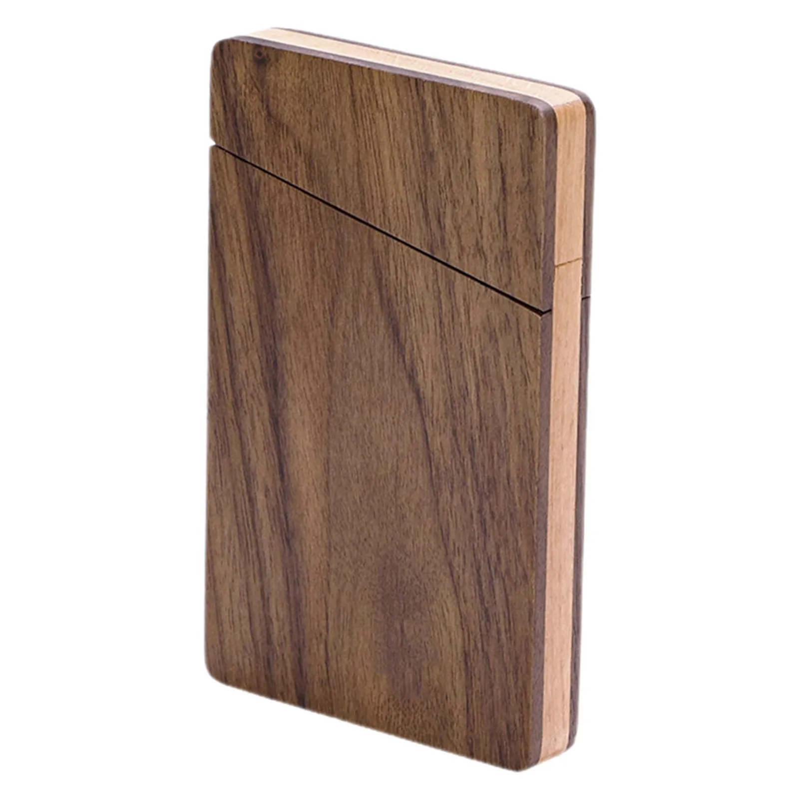 

Walnut Wood Business Card Holder Sleek Stylish Thin Design Large Capacity Corporate Gift Men Women Wood Business Card Holder