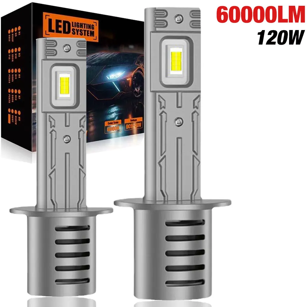 60000LM H1 LED Headlight Bulbs Wireless With Fan 3570 CSP High Low Beam 120W Car Light Turbo Led Diode Lamp Auto 12V 6000K