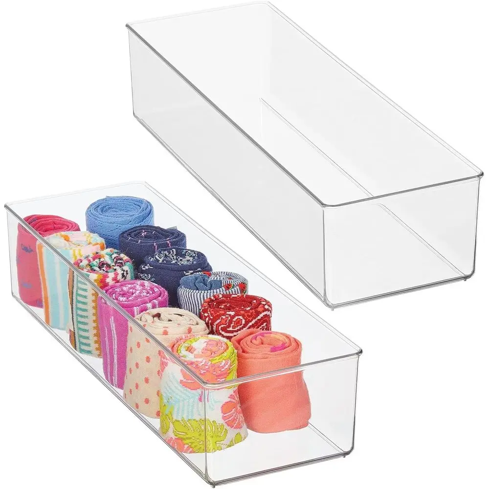 

Plastic Drawer Organizer Box, Long Storage Organizer Bin Container for Closets, Bedrooms, Leggings, Socks, Ties, Jewelry, Access