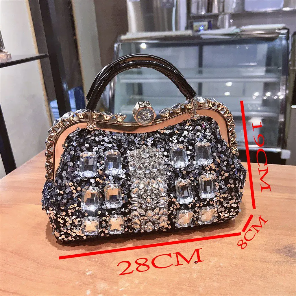 Designer Marken-Handtasche Modische Damenhandtasche Pailletten-Umhängetasche Damen Verschiedene Arten von Diamant-Schultertaschen – Detail 1
