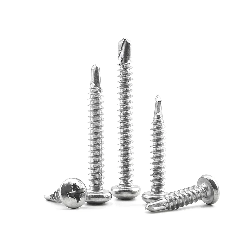 برغي لولبي لولبي ذاتي الحفر برأس من juidin ، فولاذ مقاوم للصدأ ، M4.2 ، M4.8 ، M8 ، مناسب للصفائح المعدنية #2