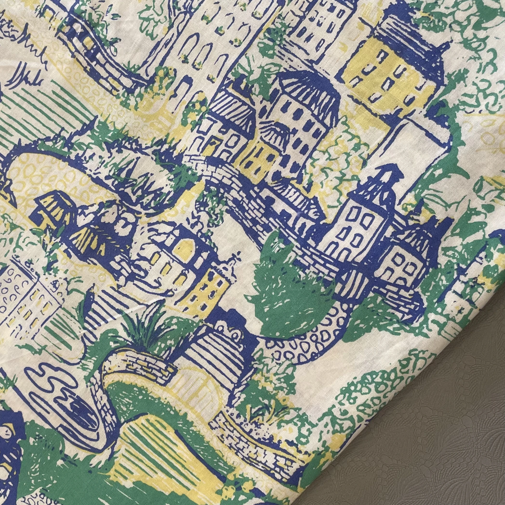 Graffiti Building Castle 40S Tissun Liberty Cotton Poplin Fabric For Kids Baby Sewing Cloth Dresses Skirt DIY Handmade Patchwork