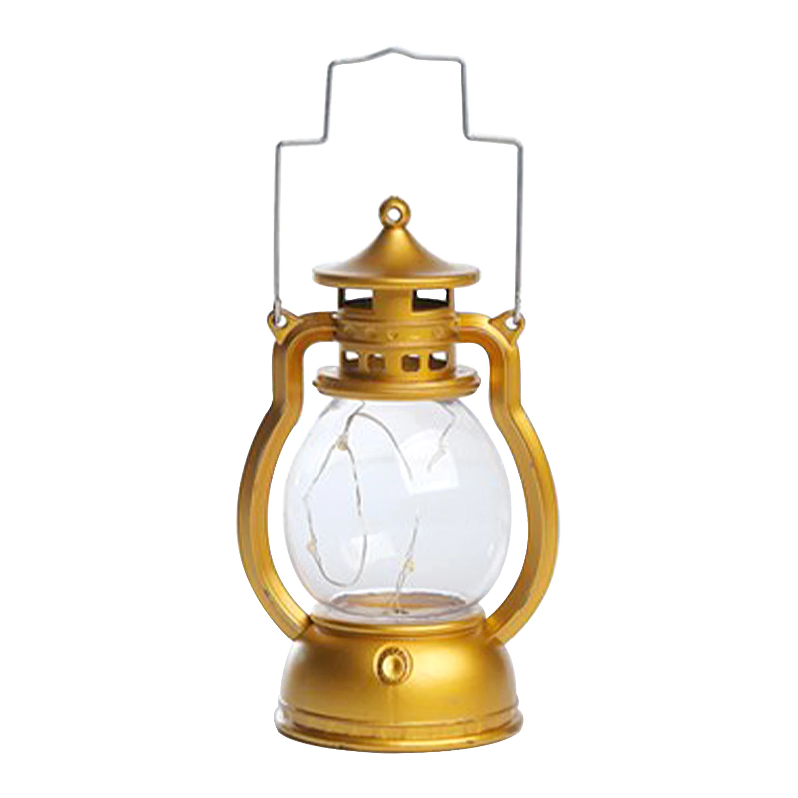 Lâmpada LED Night Light ao ar livre para barraca, ornamento Desktop alimentado por bateria, lanterna de acampamento retro com alça, apto para festa, Natal, pendurado