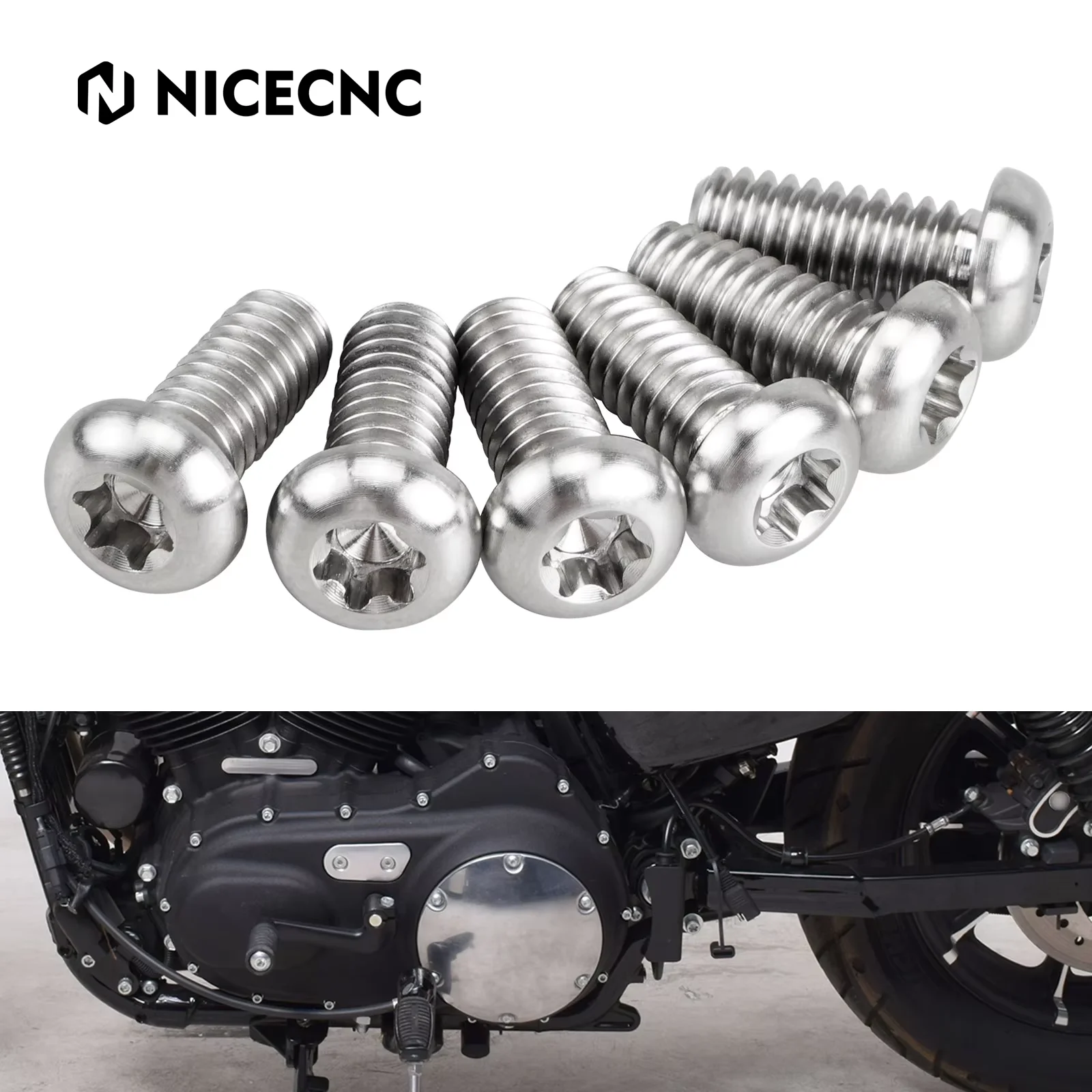 

Motorcycle Clutch Cover Bolts for Harley Sportster 883 1200 SuperLow XL1200T XL883L Iron 883 XL883N XL883R 47 72 XL1200X XL1200V