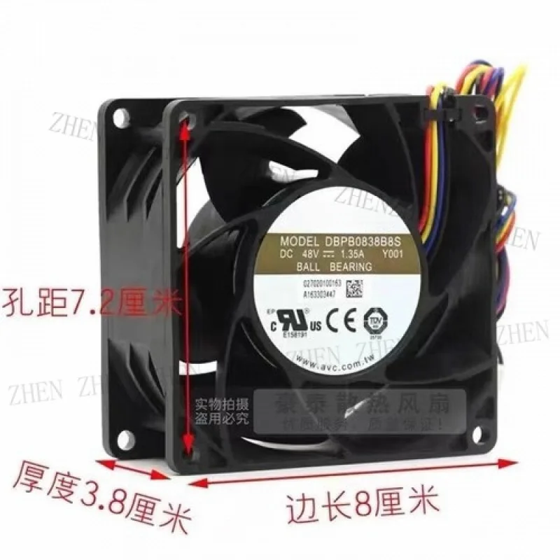

Y FOR AVC DBPB0838B8S DC48V 1.35A 8CM 4-Wire PWM Large Airflow Cooling Fan
