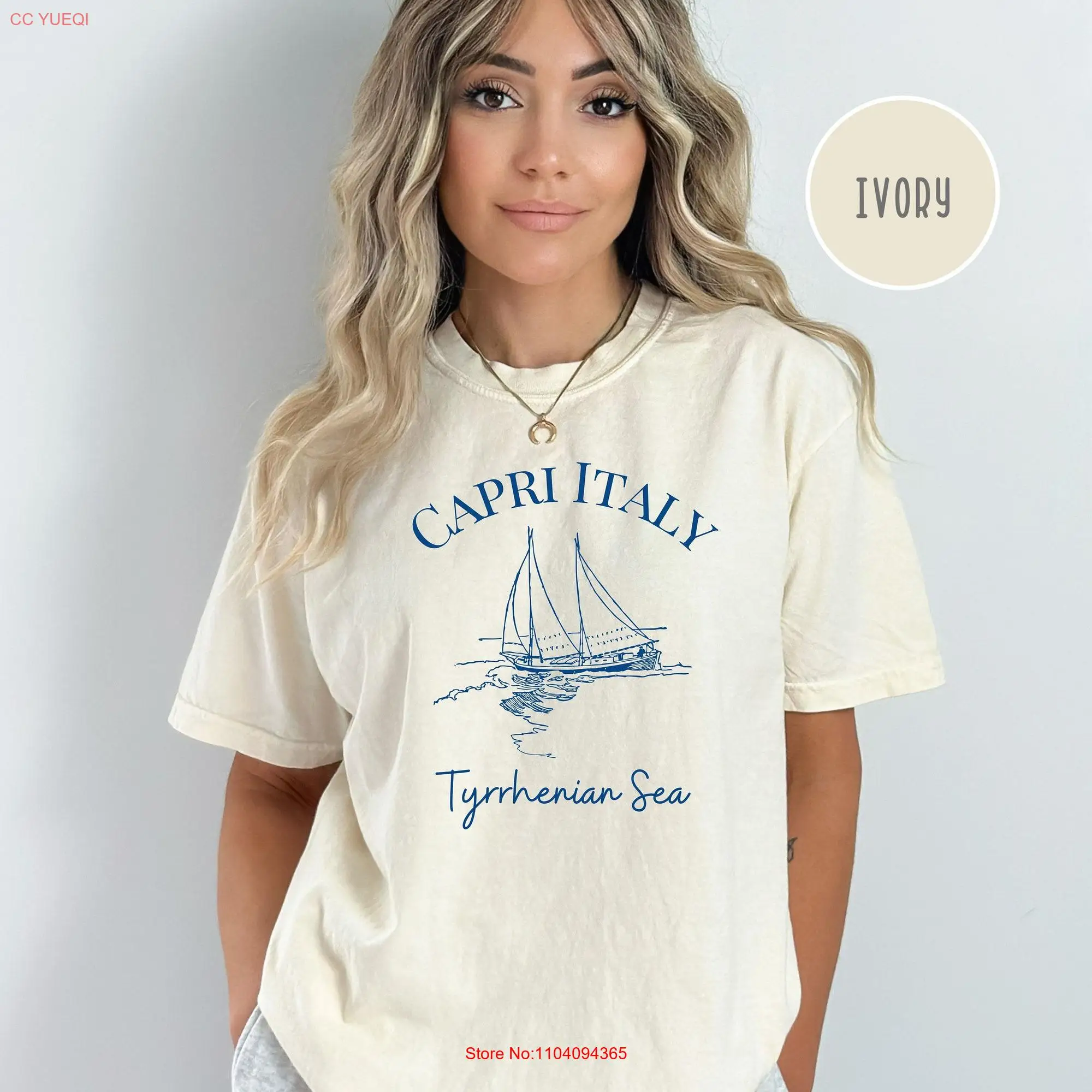 Capri Italy Comfort Colors T Shirt for Lover Vacation Sailing Beach Travel long or short sleeves