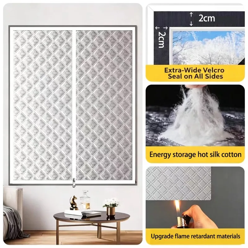 Winter Insulated Curtains, Windproof Insulated Cotton Screens, Noise Reducing Insulation Covers Can Be Customized in Size