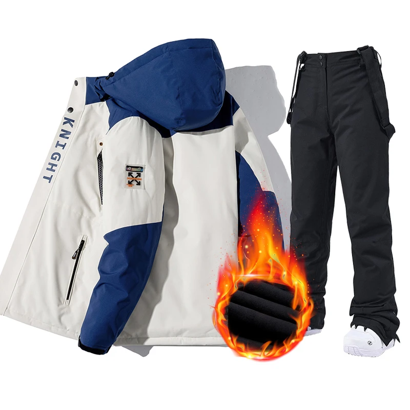 

Men Ski Jacket And Pants Thick Warm Windproof Ski Suit Male Snowboard Snow Coat Winter Male Ski Equipment Outdoor Camping Brand